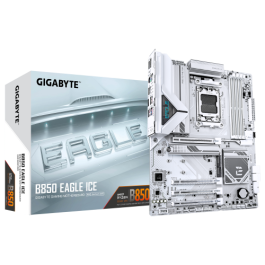 Gigabyte B850 EAGLE ICE Placa Base Blanca, Socket AM5, AMD B850, 4x DDR5, 256GB, HDMI, DP, 2.5GbE, ATX Precio: 177.58999995. SKU: B19PKYFJAX