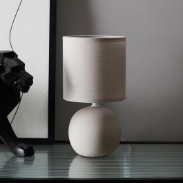 Home Deco Factory Lámpara de Mesa Cerámica Gris Colección Natural