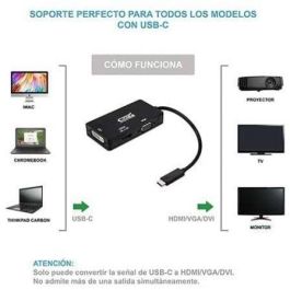 Nanocable 10.16.4301-BK Conversor USB-C a VGA DVI HDMI 3 en 1 Plug & Play - 4K - Compatible MacBook Chromebook - Negro 10cm Nanocable 10.16.4301-BK Conversor USB-C a VGA DVI HDMI 3 en 1 Plug & Play - 4K - Compatible MacBook Chromebook - Negro 10cm