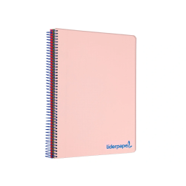 Liderpapel Cuaderno espiral A4 Micro Wonder, tapa plástico, 120 hojas, 90gr, cuadro 5mm, 5 bandas, 4 taladros, color rosa
