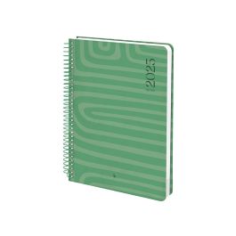 Agenda Espiral Liderpapel Syros A5 2025 Dia Pagina Color Verde Papel 60 gr