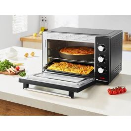 Continental Edison MF38N Minihorno 38L, 1600W, Negro, con 2 niveles de potencia, temporizador y controles mecánicos