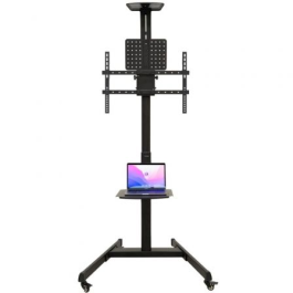 TooQ FS1184M-B Soporte de Suelo con Ruedas Inclinable y Giratorio para TV 37-70" hasta 70kg VESA 600x400 Negro, con bandejas TooQ FS1184M-B Soporte de Suelo con Ruedas Inclinable y Giratorio para TV 37-70" hasta 70kg VESA 600x400 Negro, con bandejas