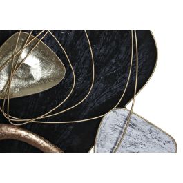 DKD Home Decor Decoración de Pared Estilo Sixties Abstracto Rojo Negro Dorado Blanco Metal 101 x 9 x 85 cm