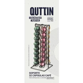 Quttin Soporte para 32 Cápsulas de Café Negro - Organizador de Sobremesa 13.5 x 10 cm (12 Unidades)