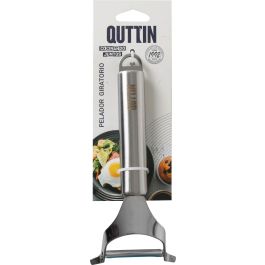 Quttin Pelador Giratorio de Acero Inoxidable Plateado para Frutas y Verduras Utensilio de Cocina 17 x 7 x 2 cm (12 Unidades)