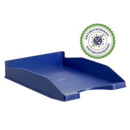 Archivo 2000 Bandeja Antimicrobiano Apilable 3 Posiciones Fondo Liso Formato A4 y Folio 345x255x60 mm Azul