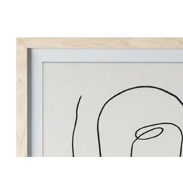 DKD Home Decor Cuadro Abstracto 2 x 70 x 55 cm Blanco Negro Abeto Cristal MDF