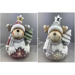 DKD Home Decor Figura Navidad Tradicional Reno LED Magnesia Rojo Gris 17x39x24 cm (2 Unidades), Funciona con 3 Pilas LR44 Precio: 28.52454. SKU: B1CWXXL8DC