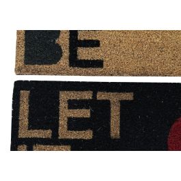 DKD Home Decor Felpudo Basicos Negro Marron Fibra coco Goma 40 x 1.5 x 60 cm Let it be (2 Unidades)