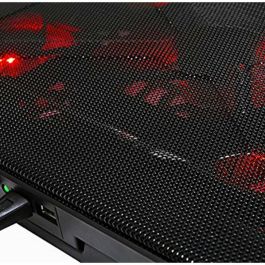 Mars Gaming Base Refrigeración Portátil MNBC2 para Gaming, 5 Ventiladores, LED Rojo, Hasta 17.3", USB 2.0