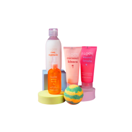 All Of You Set I Love: Coconut Kisses, Hydrating, Body Lotion, 75 ml + Pina Colada , Bath Bomb, 120 g + Golden Sands, Refreshing, Body Spray, 100 ml + Sweet Treats, Hydrating, Shower Gel, For All Skin Types, 75 ml + Cosy Night's, Hydrating, Shower Gel, Fo Precio: 34.89000031. SKU: B1JGKT6SEZ