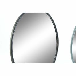Espejo de pared DKD Home Decor Metal Gris oscuro Gris claro 2 Unidades (17 x 17 x 27,7 cm)