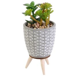 Home Deco Factory Planta Artificial Maceta Cemento D.8cm H.14,5cm