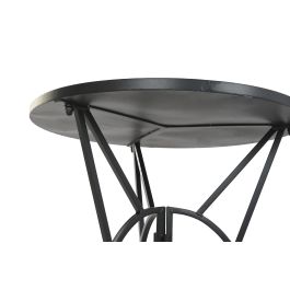 DKD Home Decor Mesa Terraza y Jardín Negra Multicolor Mosaico Hierro Piedra 60 x 71 x 60 cm Set 3 Piezas