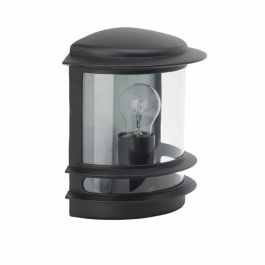 Brilliant HOLLYWOOD Aplique de Exterior con Sensor de Presencia H25cm, Difusor Cilíndrico de Metal Lacado Satinado Negro