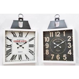 Reloj Pared Tradicional DKD Home Decor Blanco Negro 6 x 89 x 60 cm (2 Unidades)