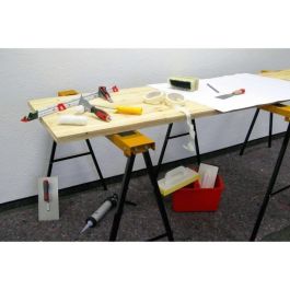 Meister Caballete Plegable de Metal con Superficie Antideslizante 1000 mm Ancho, 100 kg Carga y Asa de Transporte, 780 mm Alto