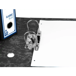 Liderpapel Archivador de Palanca 4º Apaisado Lomo 80mm Classic Blue Negro Compresor Metálico