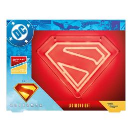 Paladone Luz Neón LED de Pared Escudo Superman Producto Oficial DC Comics para Decoración Geek y Ambiente