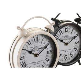DKD Home Decor Reloj Sobremesa Loft Negro Blanco 6.5 x 27 x 21 cm