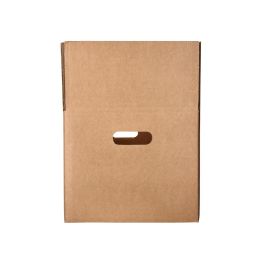 Caja Para Embalar Q-Connect Americana Con Asas Carton Reciclado Canal Simple 5 mm Color Kraft 500x340x310 mm 25 unidades