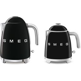 Smeg KLF05BLEU Mini Hervidor de Agua Negro, 0,8 L, 1400 W, Acero Inoxidable
