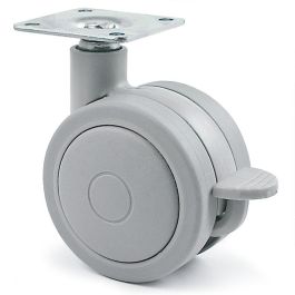 Q&Q Rueda Giratoria Rolom Aro Doble Ø60mm Plástico Gris con Freno y Banda de Rodadura de Goma Precio: 3.50000002. SKU: B13LYQSSGH