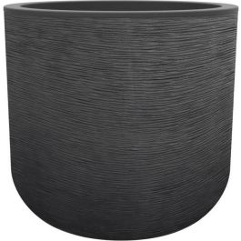EDA PLASTIQUE Maceta redonda Graphit'Up 50 cm (67 L) para plantas, Gris antracita, uso interior y exterior con sistema de retención de agua