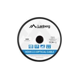LANBERG CA-HDMI-30FB-0100-BK Cable HDMI 10 m HDMI Tipo A Macho/Macho Negro Versión 2.1 Velocidad 48 Gbit/s Chapado Oro