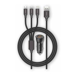 Cargador de Coche USB Universal + Cable Tech One Tech TEC2810 Doble USB x 2