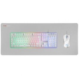 Mars Gaming MCPXWES Pack Gaming Premium 3 en 1 Teclado H-MECH FRGB, Ratón 10000 DPI Ultraligero 69g, Alfombrilla XXL Blanco