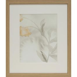 DKD Home Decor Cuadro Tradicional Lienzo Cristal Hojas Marron Claro Beige Blanco Gris 33 x 38 x 3 cm (2 Unidades)