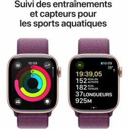 Apple Watch Series 10 GPS - 42 mm - Caja de aluminio en oro rosa - Correa deportiva color ciruela