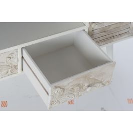 DKD Home Decor Mueble TV Neoclasico Blanco Beige 136x52x40.5 cm