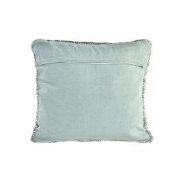 DKD Home Decor Cojín Alpino Verde 45x45 cm y 10 cm de alto Pack de 4 Unidades Algodón Poliéster Cremallera Oculta