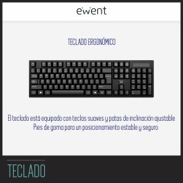 Ewent EW3281 Kit Teclado y Ratón Inalámbrico RF Universal QWERTY Español Negro, 1000 DPI, Teclas Programables, Nanoreceptor USB