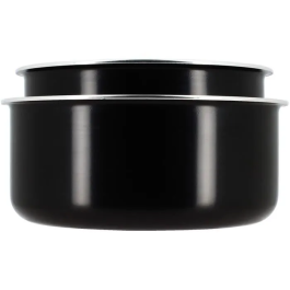 Menastyl 6020437 Batería de Cocina para Inducción de Aluminio Antiadherente, 5 Piezas, Mango Extraíble, Negro