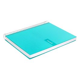 Cuaderno Espiral Liderpapel A4 Crafty Tapa Forrada 80H 90 gr Cuadro 4 mm Con Margen Color Turquesa