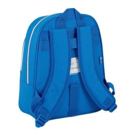 Safta Mochila Infantil RCD Espanyol Adapt. Carro 27x33x10 cm Blanco y Azul