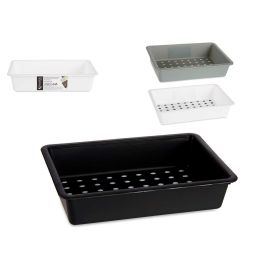 Compartimento Cajón Plástico Mediano Kinvara 24x16x5 cm Blanco/Gris/Negro (36 Unidades)