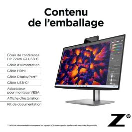 HP Z24m G3 Monitor 23.8" QHD (2560x1440) IPS 5ms, USB-C DisplayPort HDMI, Webcam 5MP y Altavoces, Plata