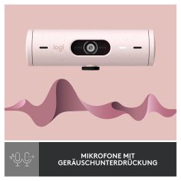 Logitech Webcam Brio 500 Rosa Full HD 1080p 4MP 90° con Clip de Montaje Universal USB-C Plug and Play Rightlight 4 HDR