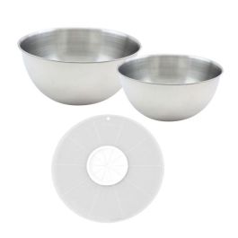 Fackelmann 1697679522108 - Juego de 2 Cuencos de Preparación Basic con Tapa Antisalpicaduras - 25 y 20,5 cm Precio: 33.4999995. SKU: B17GEHAFWR