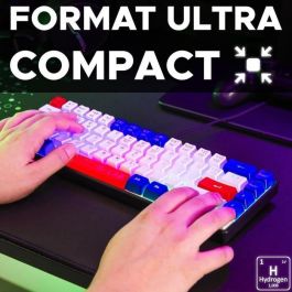 Teclado gaming - THE G-LAB - KEYZ-HYDRO-BWR/FR - 60% membrana 3 colores de teclas Azul-Blanco-Rojo Teclado gaming - THE G-LAB - KEYZ-HYDRO-BWR/FR - 60% membrana 3 colores de teclas Azul-Blanco-Rojo
