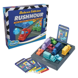 Ravensburger 4005556764389 Hora punta Deluxe Juego de lógica con autos metálicos y 60 desafíos. 8 años.