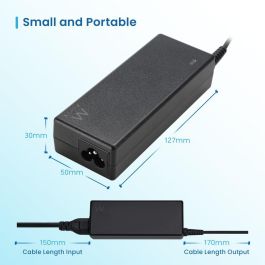 Ewent EW3982 Cargador USB-C Power Delivery 90W para Portátil hasta 15.6", Smartphone y Tablet - Cable 3.2m Negro