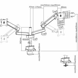 Soporte de Mesa para Pantalla V7 DMPRO2DTA-3N 17" 32"