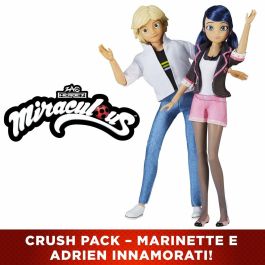 Bandai P50377 Pack de 2 Muñecos Miraculous Marinette y Adrien 26 cm