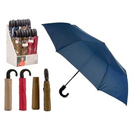 Paraguas Plegable Mango Surtidos Colores Oscuros Arte Regal 12x35x3.5cm - Azul, Marrón, Rojo (16 Unidades) Precio: 108.49999941. SKU: S3603114